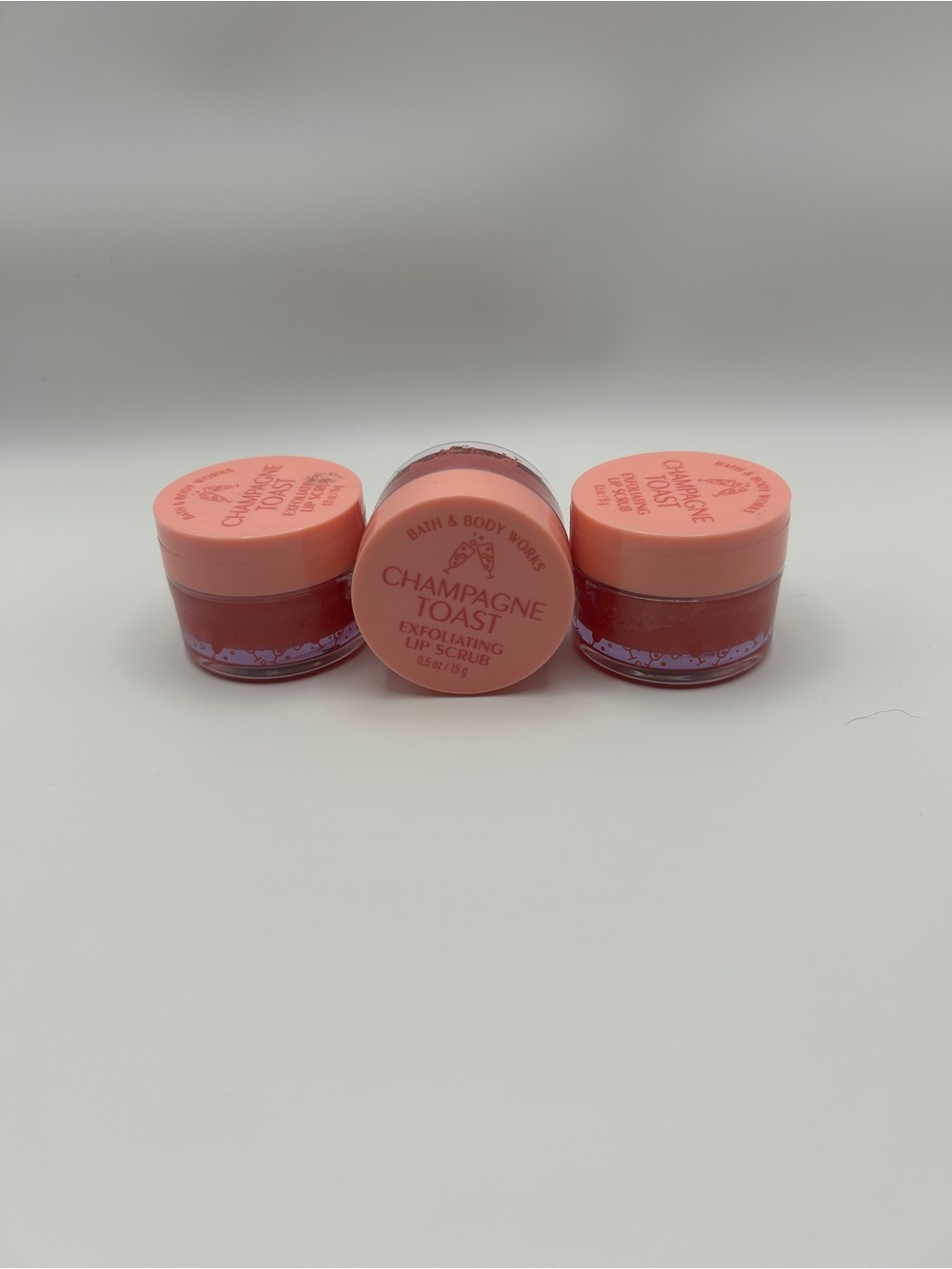 Bath & Body Works Champagne Toast Lip Scrub - Coral Pink Jar